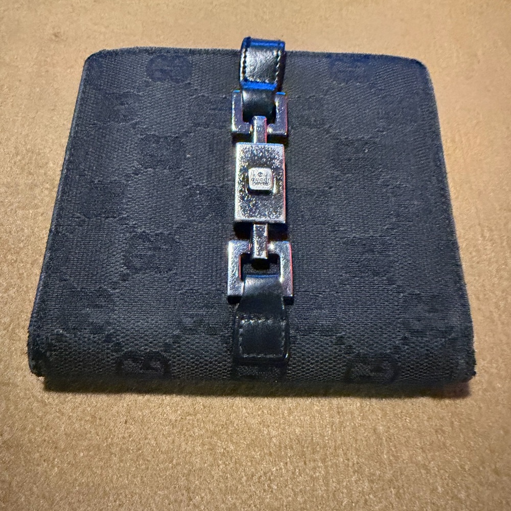 Gucci Jackie horsebit black Wallet with Chain Accent